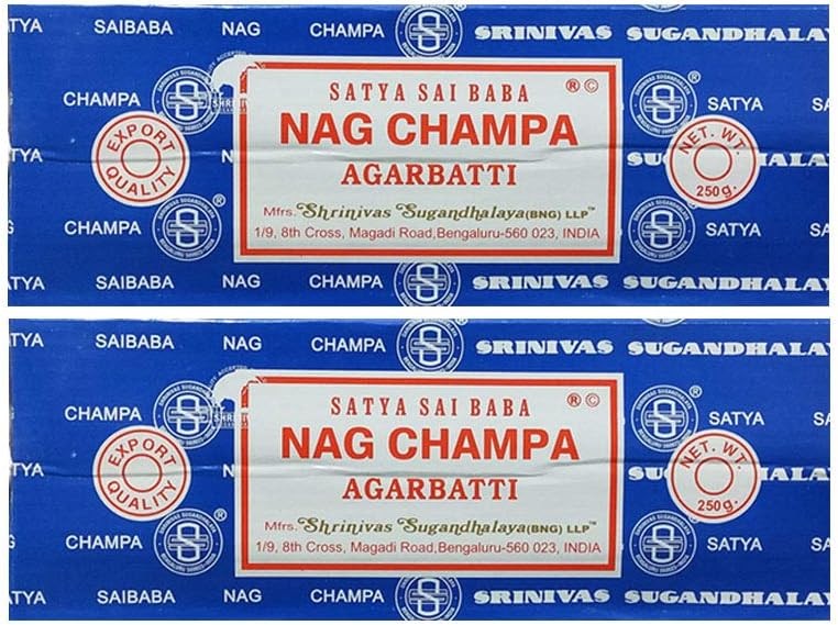 Satya Sai Baba Nag Champa Agarbatti Pack of 2 Incense Sticks Boxes Blue Satya Sai Baba Nag Champa Agarbatti Pack of 2 Incense Sticks Boxes Blue