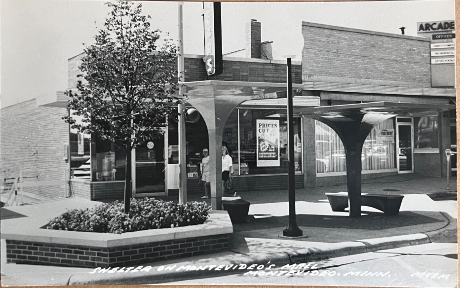 RPPC Montevideo Minnesota Shopping Mall Sears Arcade Real Photo Postcard 1969 RPPC Montevideo Minnesota Shopping Mall Sears Arcade Real Photo Postcard 1969