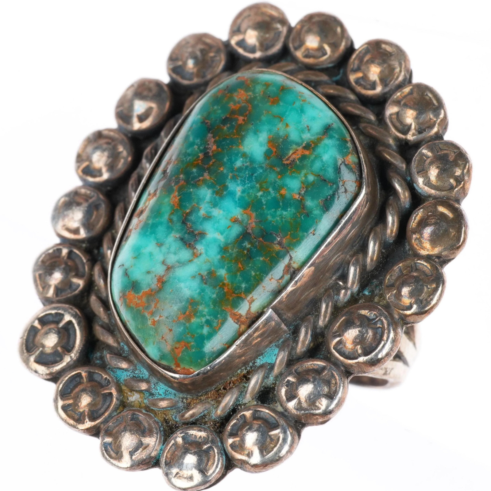 sz6.5 vintage Navajo sterling silver high grade Nevada turquoise ring sz6.5 vintage Navajo sterling silver high grade Nevada turquoise ring