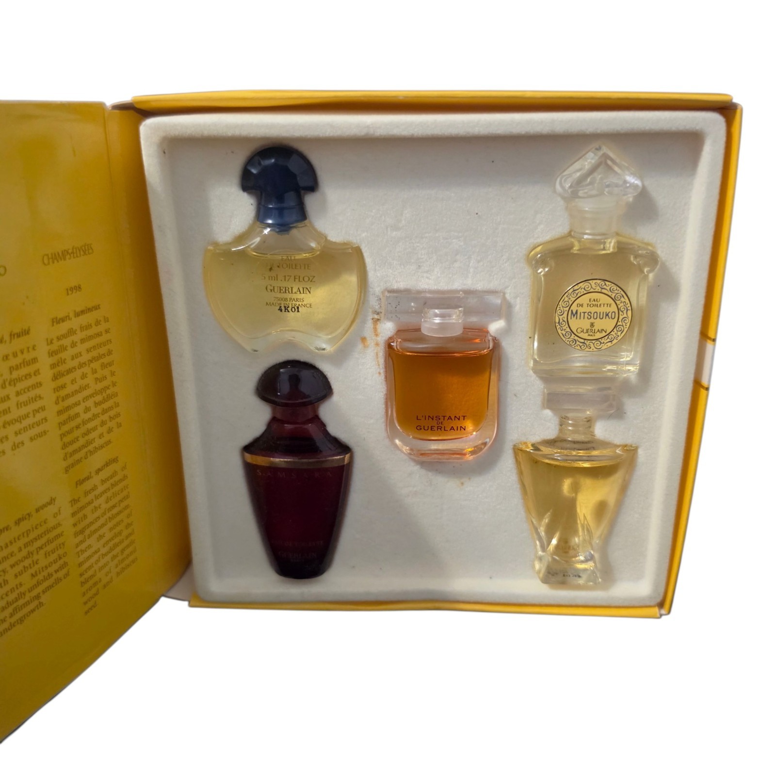 Guerlain Mini Perfume Set 5pc Shalimar Samsara Mitsouko L'Instant Champs Elysees Guerlain Mini Perfume Set 5pc Shalimar Samsara Mitsouko L'Instant Champs Elysees