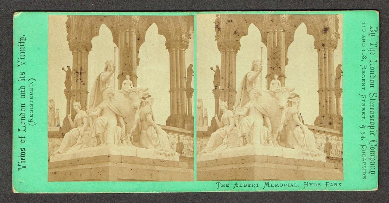 b396, London Stereoscopic Co Stereoview, The Albert Memorial, Hyde Park, 1870s