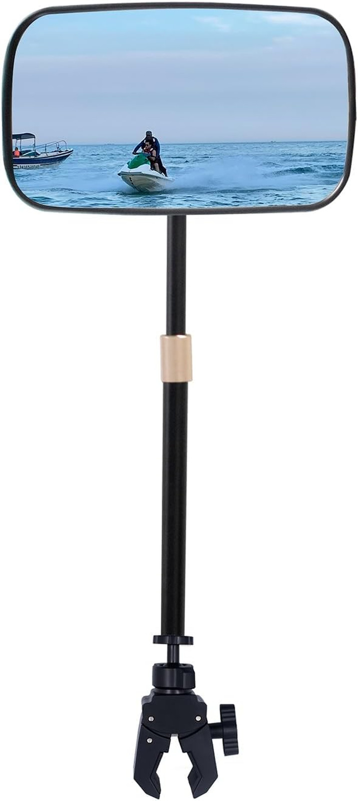 Boat Mirror Rear View with Telescoping Pole, 5.3 X 9 Inch 360° Rotation Multiple Boat Mirror Rear View with Telescoping Pole, 5.3 X 9 Inch 360° Rotation Multiple