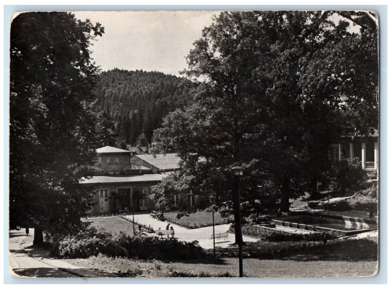 c1950\'s Spa Park View Ladek Zdroj Warsaw Poland RPPC Photo Posted Postcard c1950\'s Spa Park View Ladek Zdroj Warsaw Poland RPPC Photo Posted Postcard