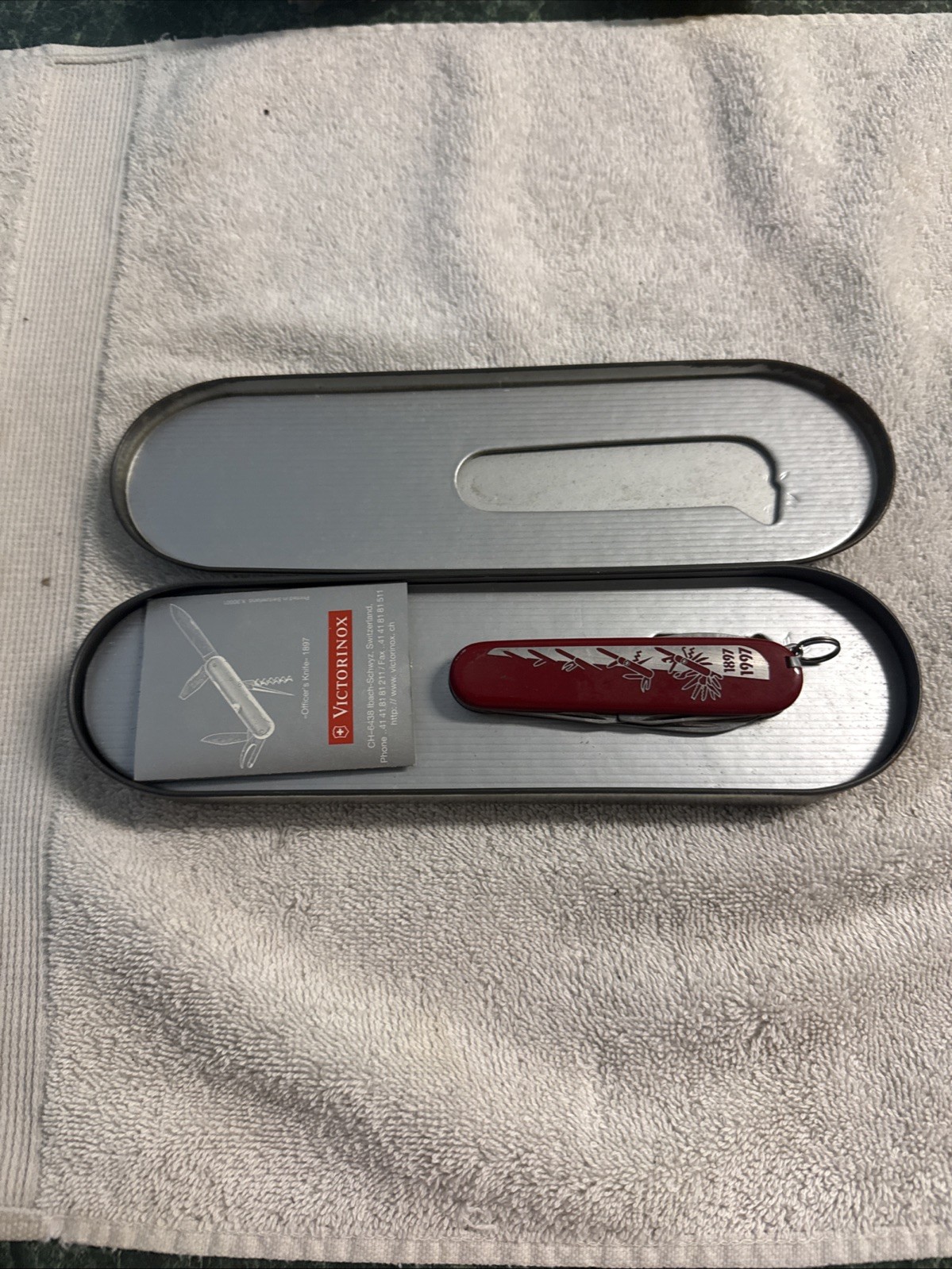 Victorinox Spartan 100th Anniv Officers SAK 1897-1997 NIB Collector Tin Included