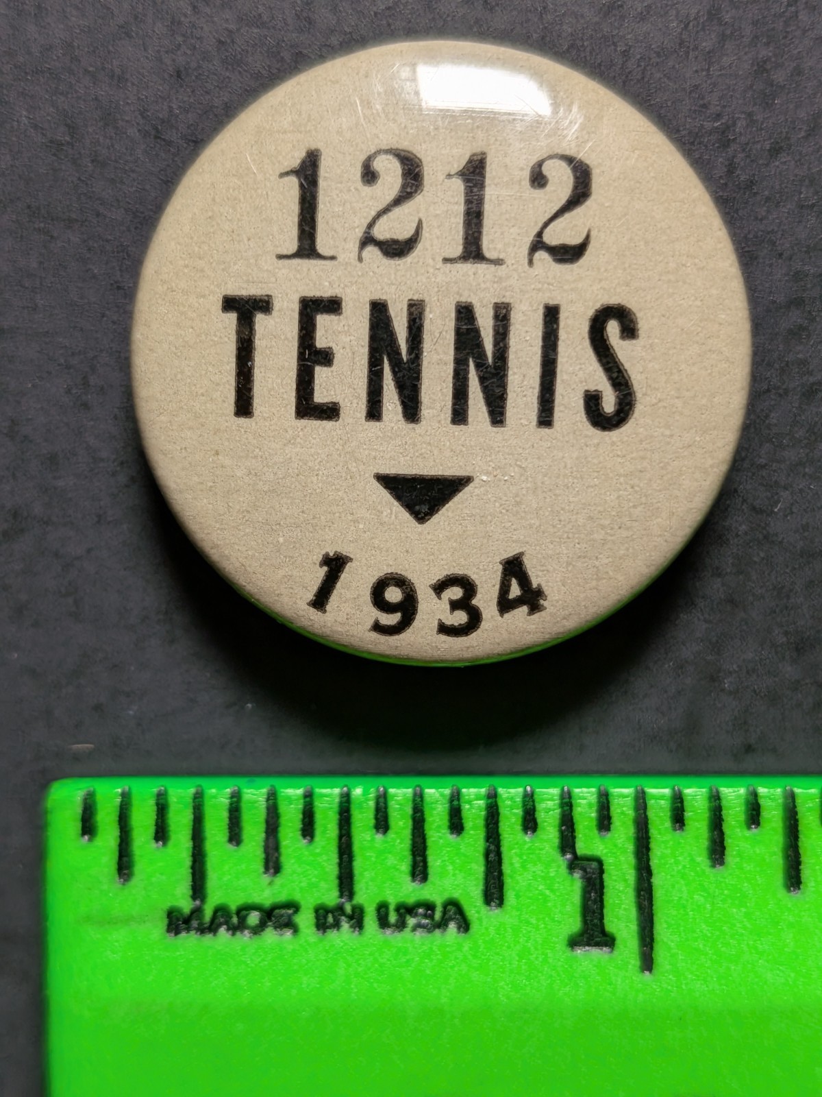 Vintage 1934 Tennis Permit Pinback Pin Vintage 1934 Tennis Permit Pinback Pin