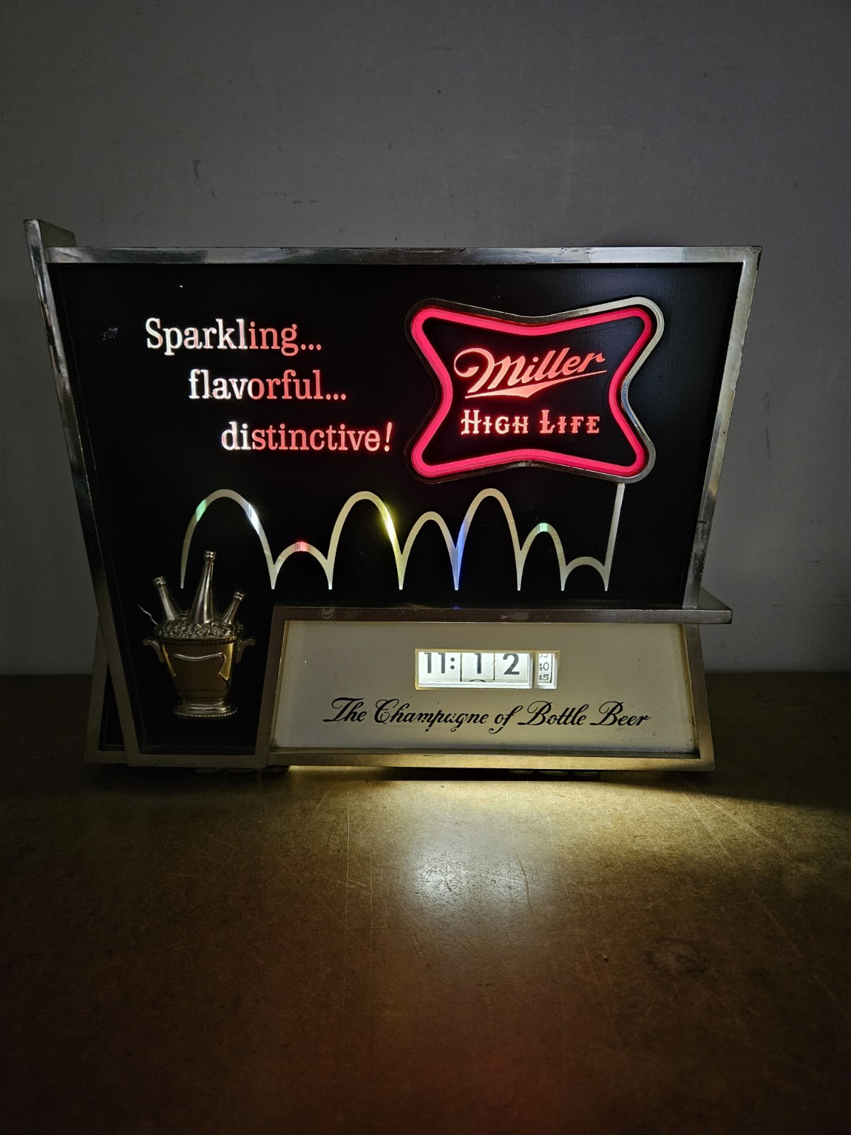 1960s Miller High Life Beer Bouncing Ball Motion Flip Clock Sign Works See Video