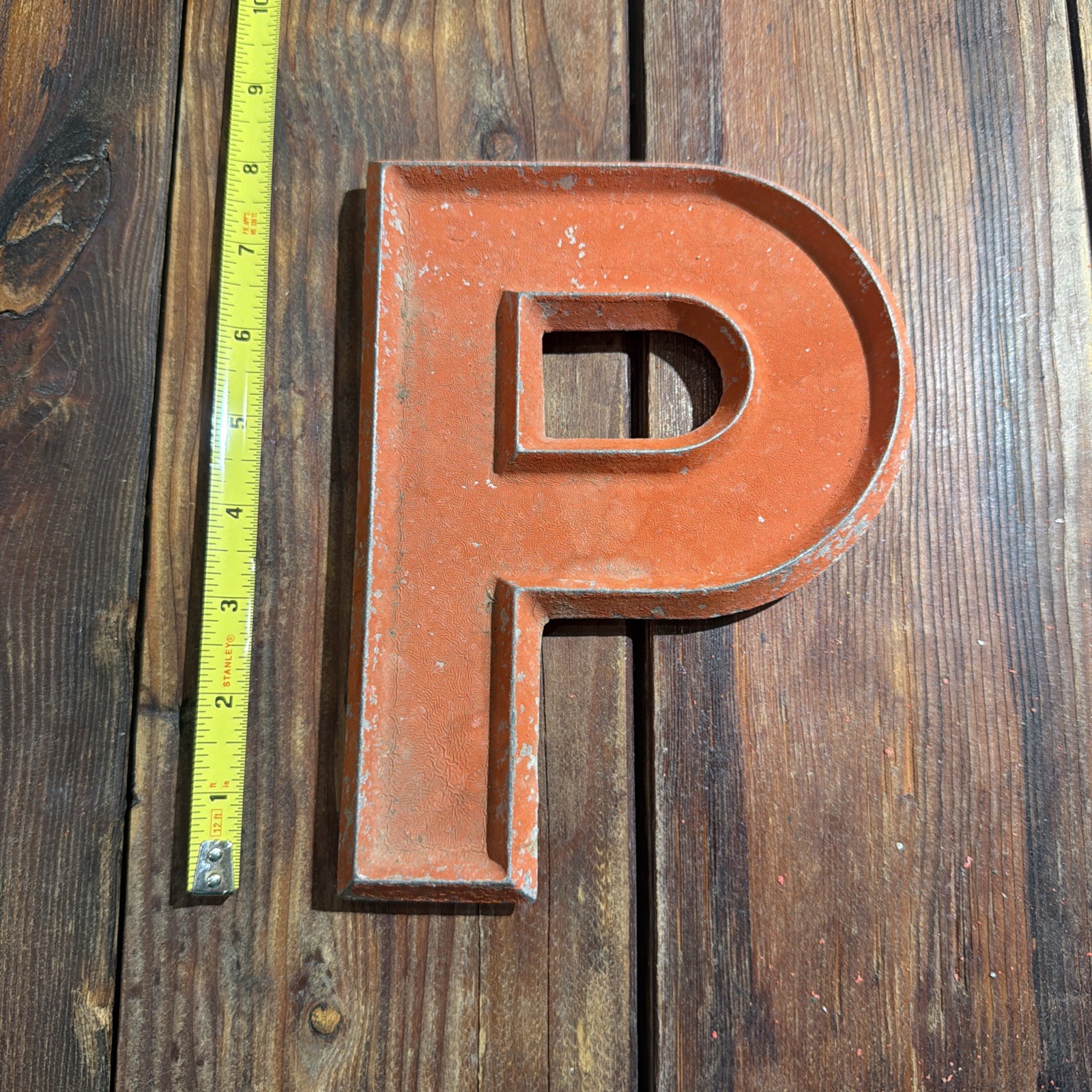 VINTAGE Adler Silhouette Letter CO Aluminum Sign LETTER P, 8 Inch Movie Marquis 