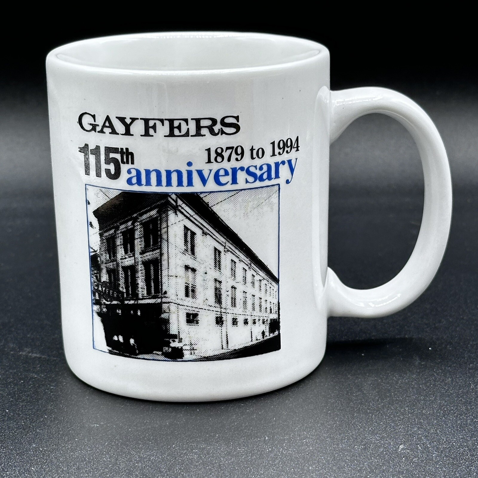 1994 Gayfers 115th Anniversary Mug Dept Store Ad 1879 Vintage Dillards Mobile AL