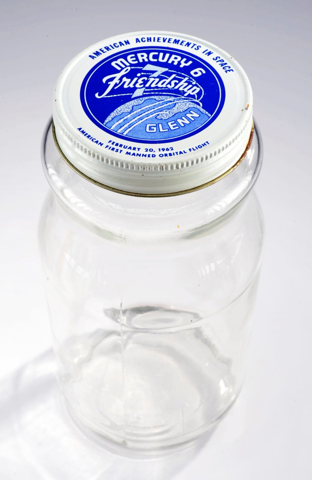 Vintage 1962 NASA John Glenn Mercury 6 Friendship 7 Tang Orange Drink Glass Jar Vintage 1962 NASA John Glenn Mercury 6 Friendship 7 Tang Orange Drink Glass Jar