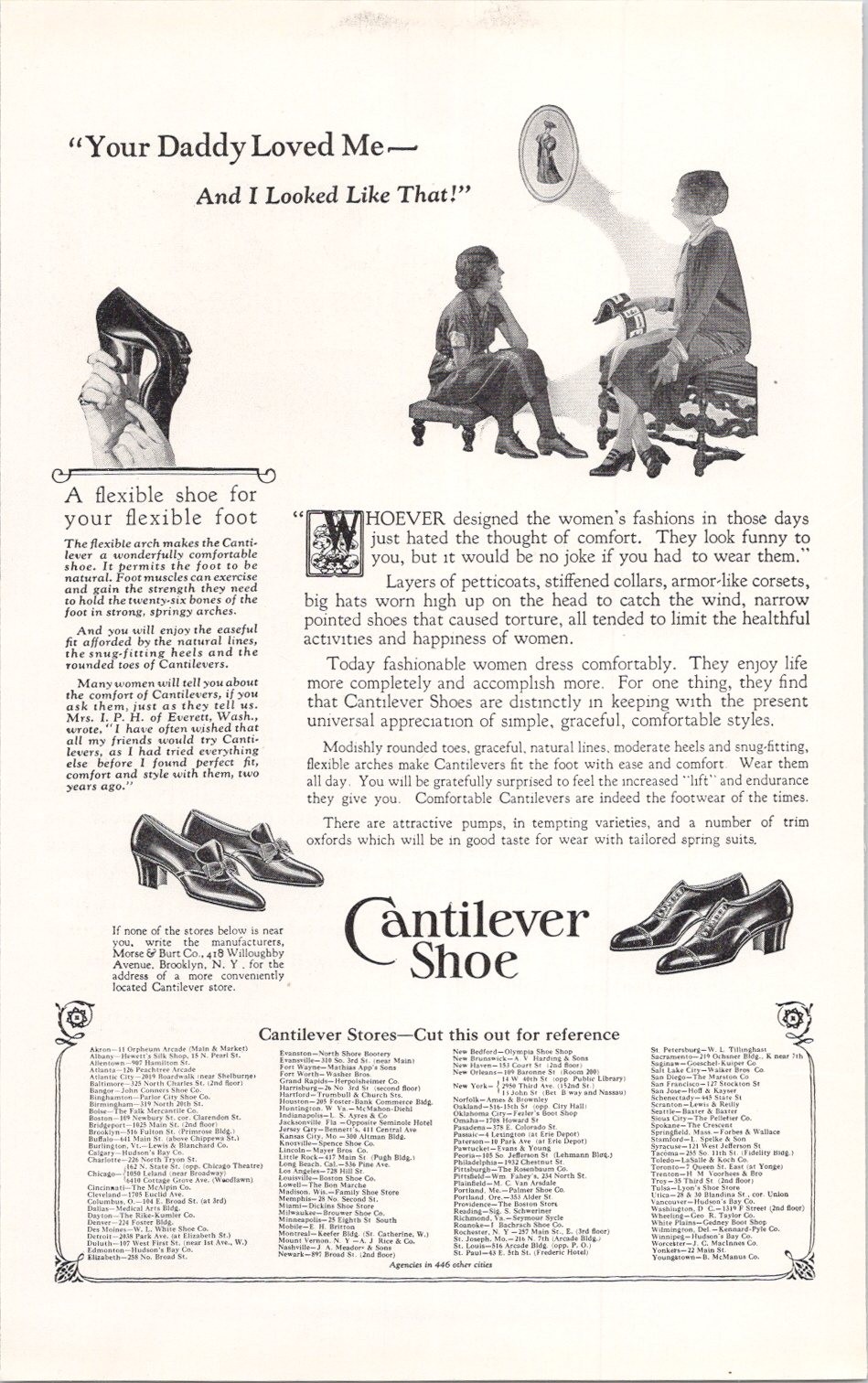 Cantilever Shoe Vintage 1925 Original Print Ad Women's Flexible Footwear Cantilever Shoe Vintage 1925 Original Print Ad Women's Flexible Footwear