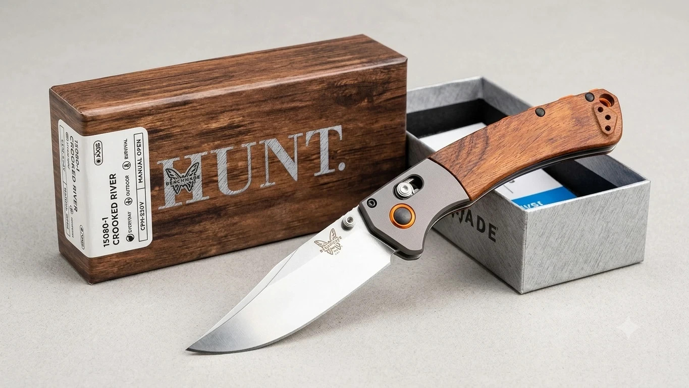Benchmade CROOKED RIVER 15080-1 CPM-S30V Folding Knife With  New