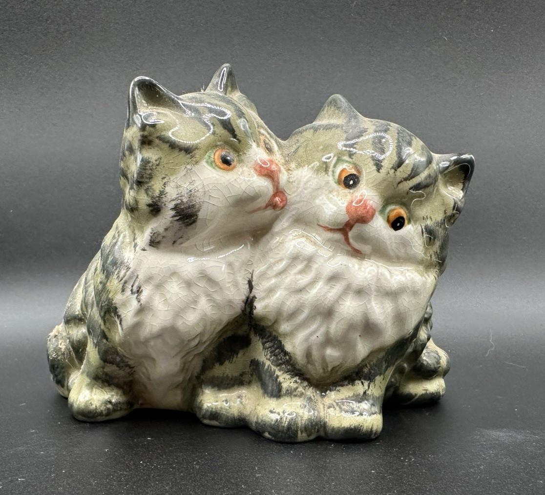 Vintage Beswick England Shaded Grey Persian Kittens 1316 Cat Figurine