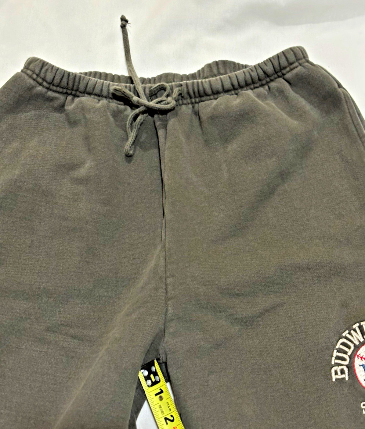 Budweiser St. Louis 1876 Embroidered Baseball Logo Gray Sweatpants Breweriana