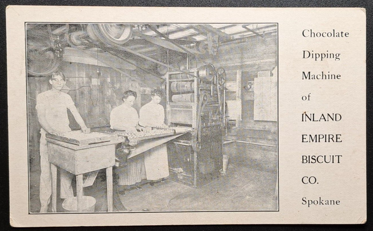 Spokane Inland Empire Biscuit Co Chocolate Dipping Machine - Postcard Spokane Inland Empire Biscuit Co Chocolate Dipping Machine - Postcard
