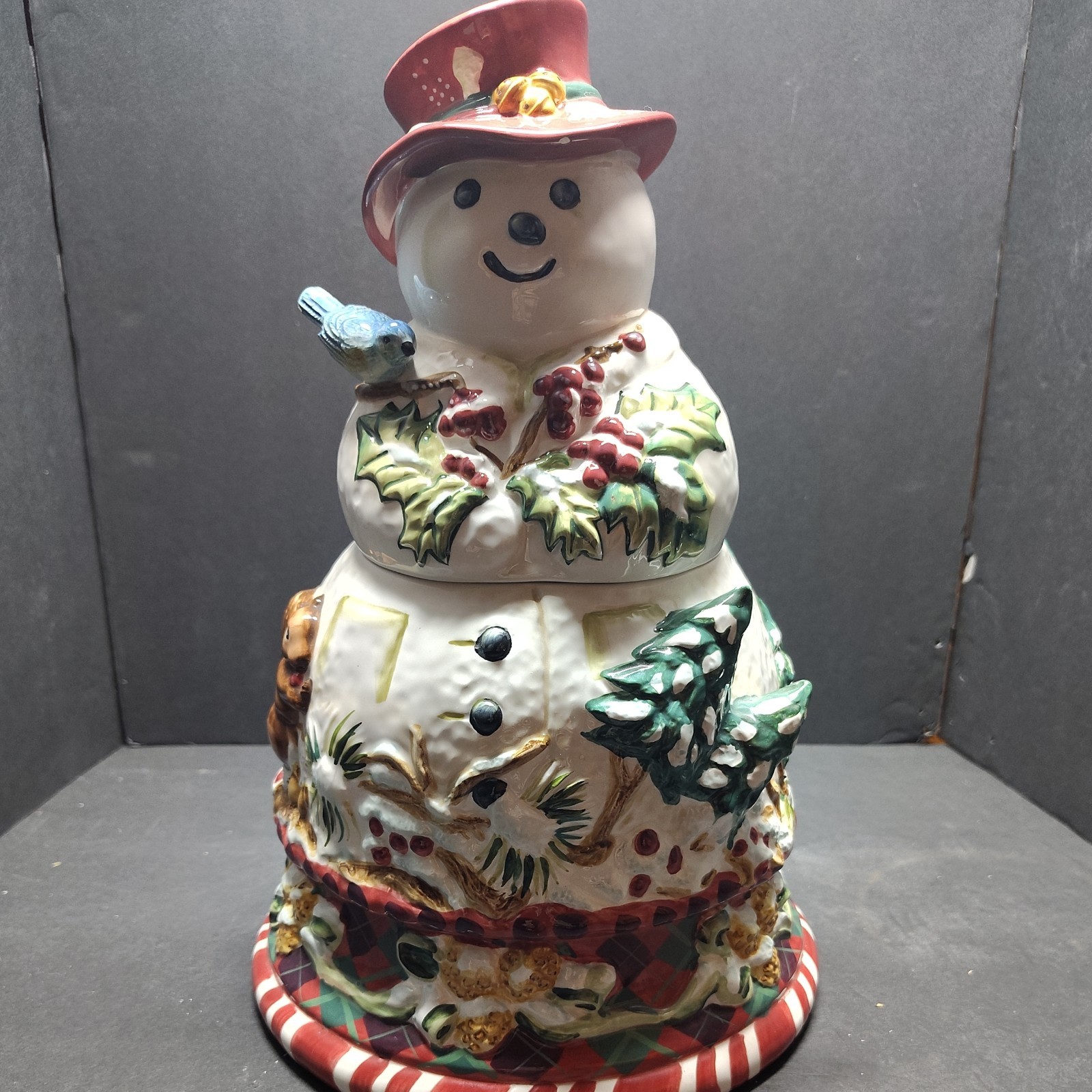 Tracy Porter Jolly Ol\' Snowy Snowman Ceramic Cookie Jar Christmas Holiday