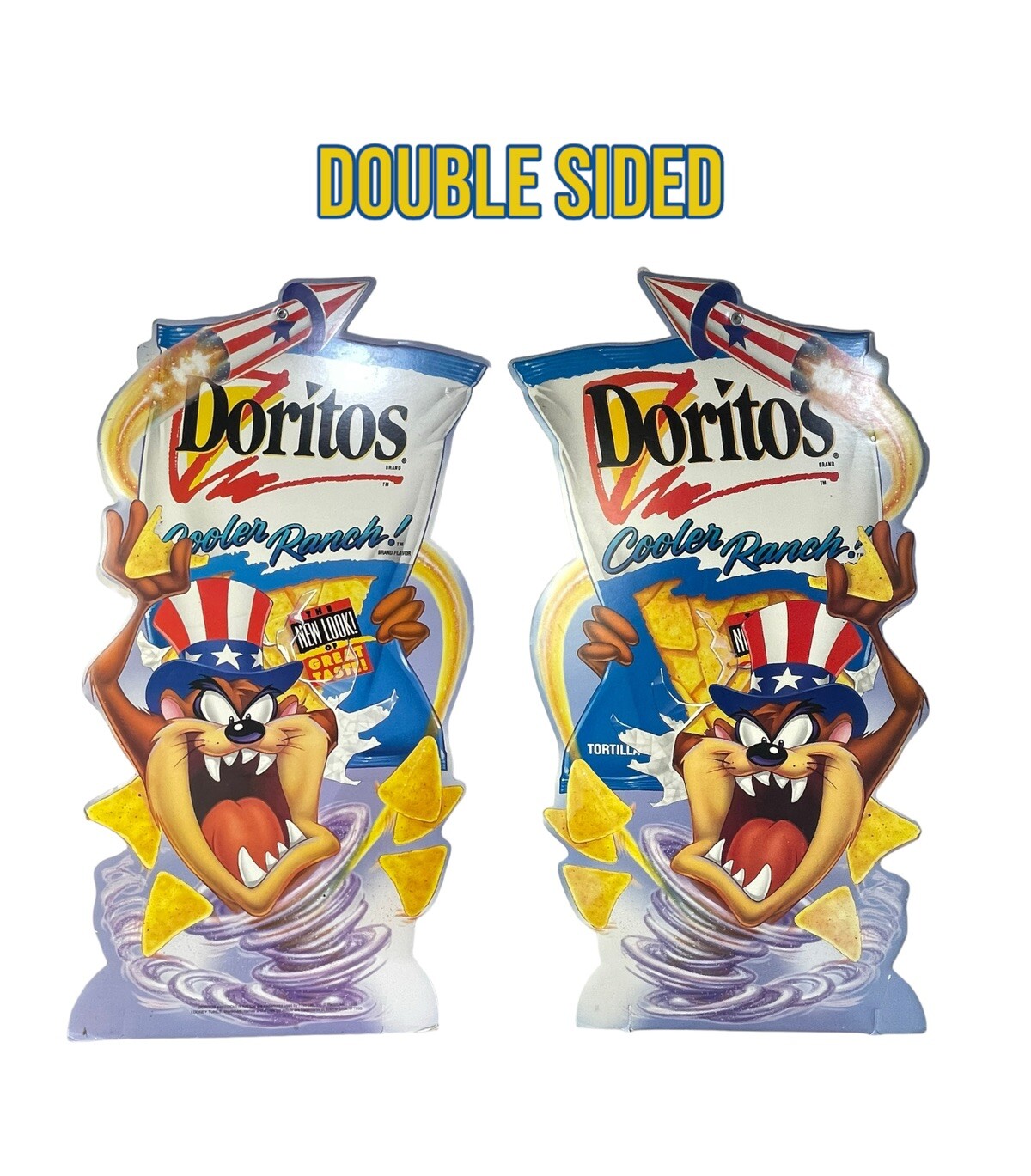 RARE Vintage 1995 Doritos Cooler Raunch TAZ 22”x42” Display Cardboard Promo Ad