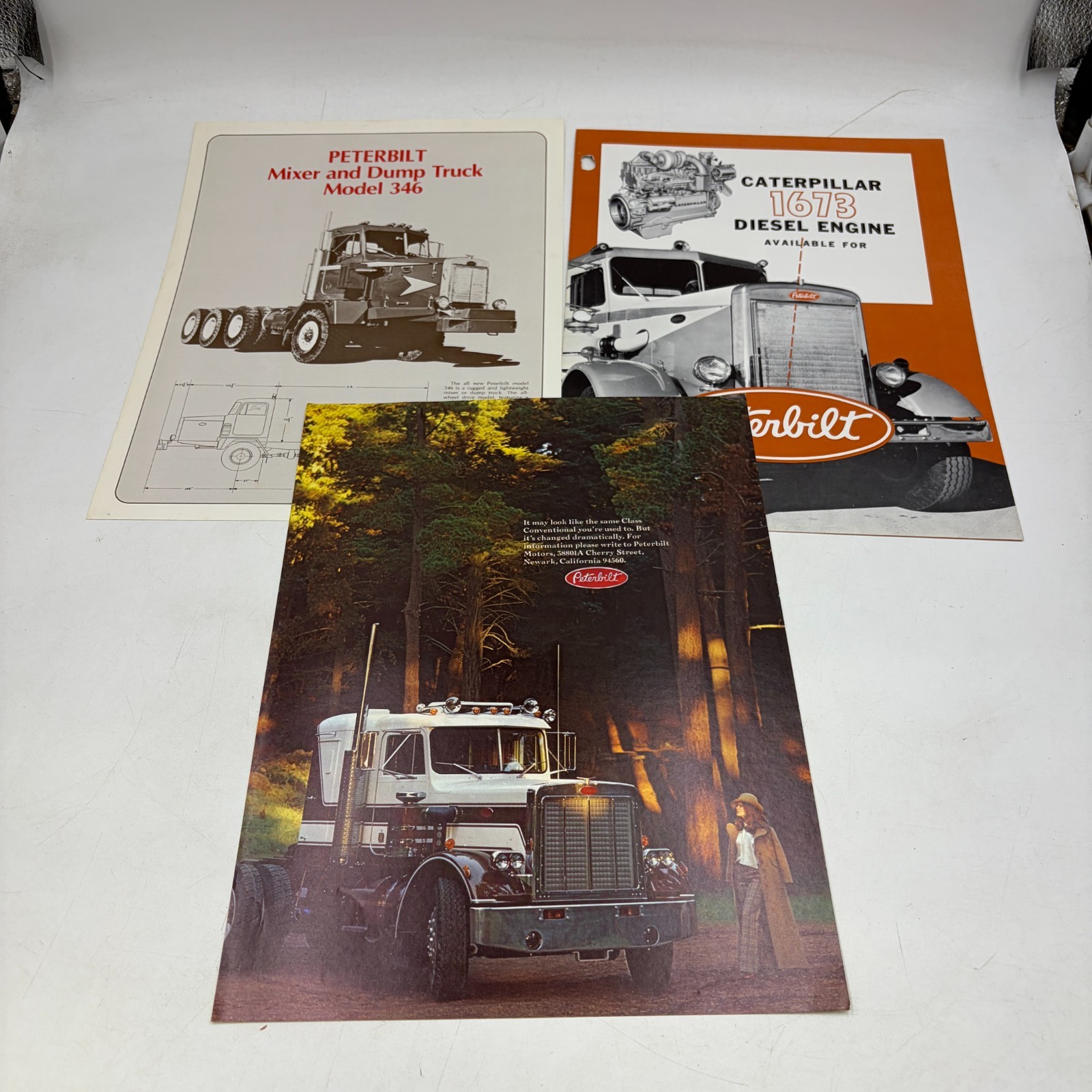 Peterbilt Truck Brochure Lot 3 Model 346 Mixer Dump Caterpillar 1673 Diesel