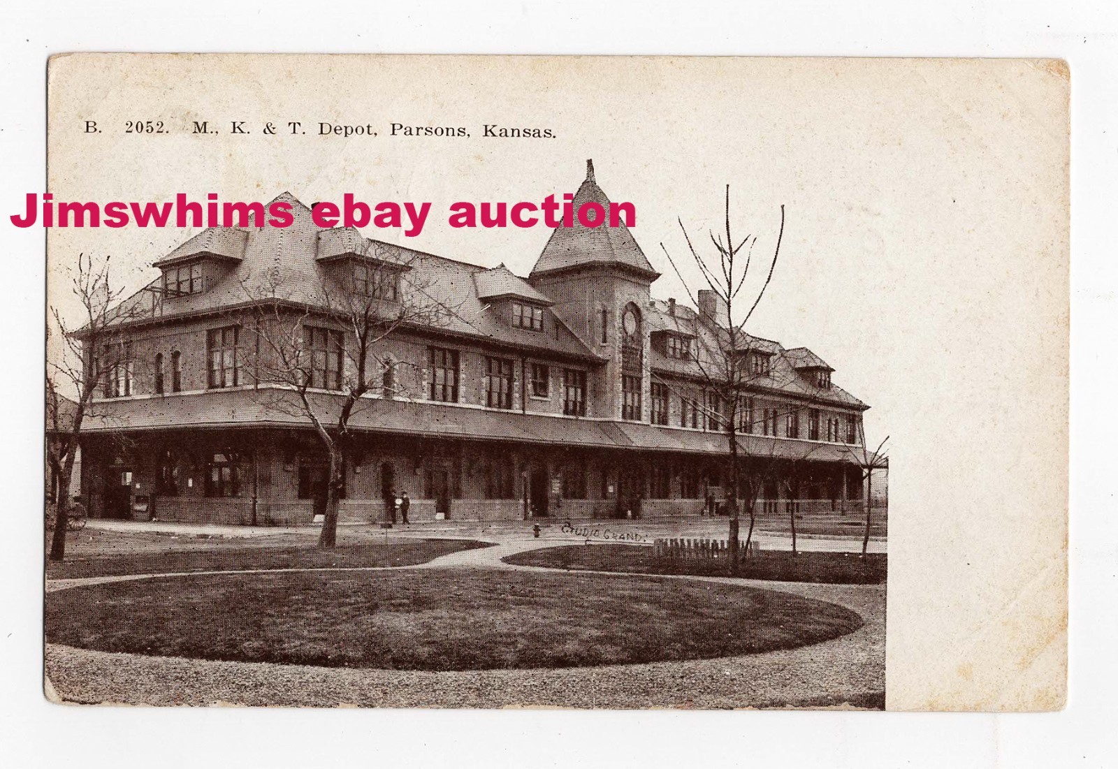 Parsons, KS - M K & T Railroad Station Depot - Kansas Postcard Parsons, KS - M K & T Railroad Station Depot - Kansas Postcard