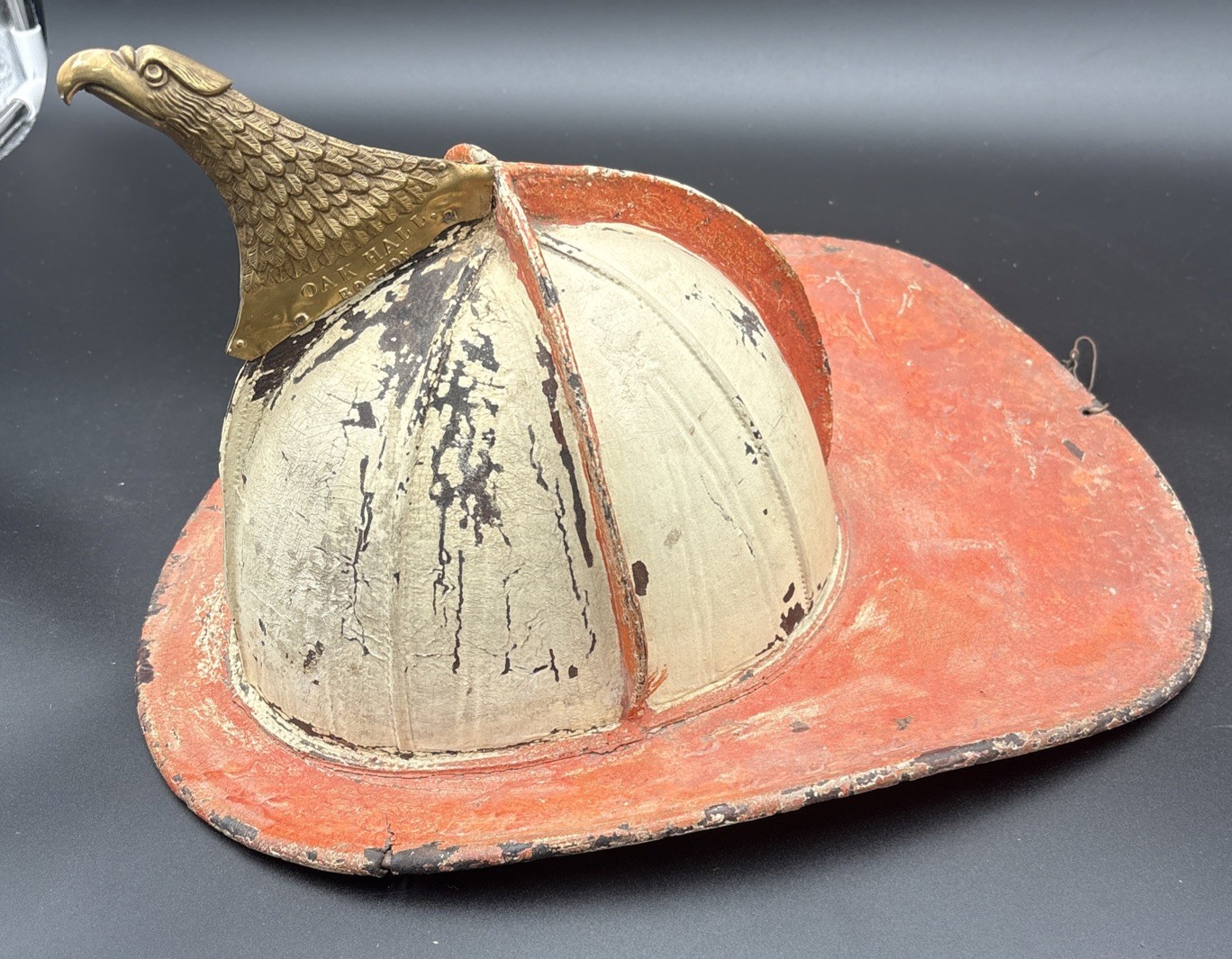 VERY RARE Boston Oak Hill hall High Eagle Fire Helmet Hat 1860-70