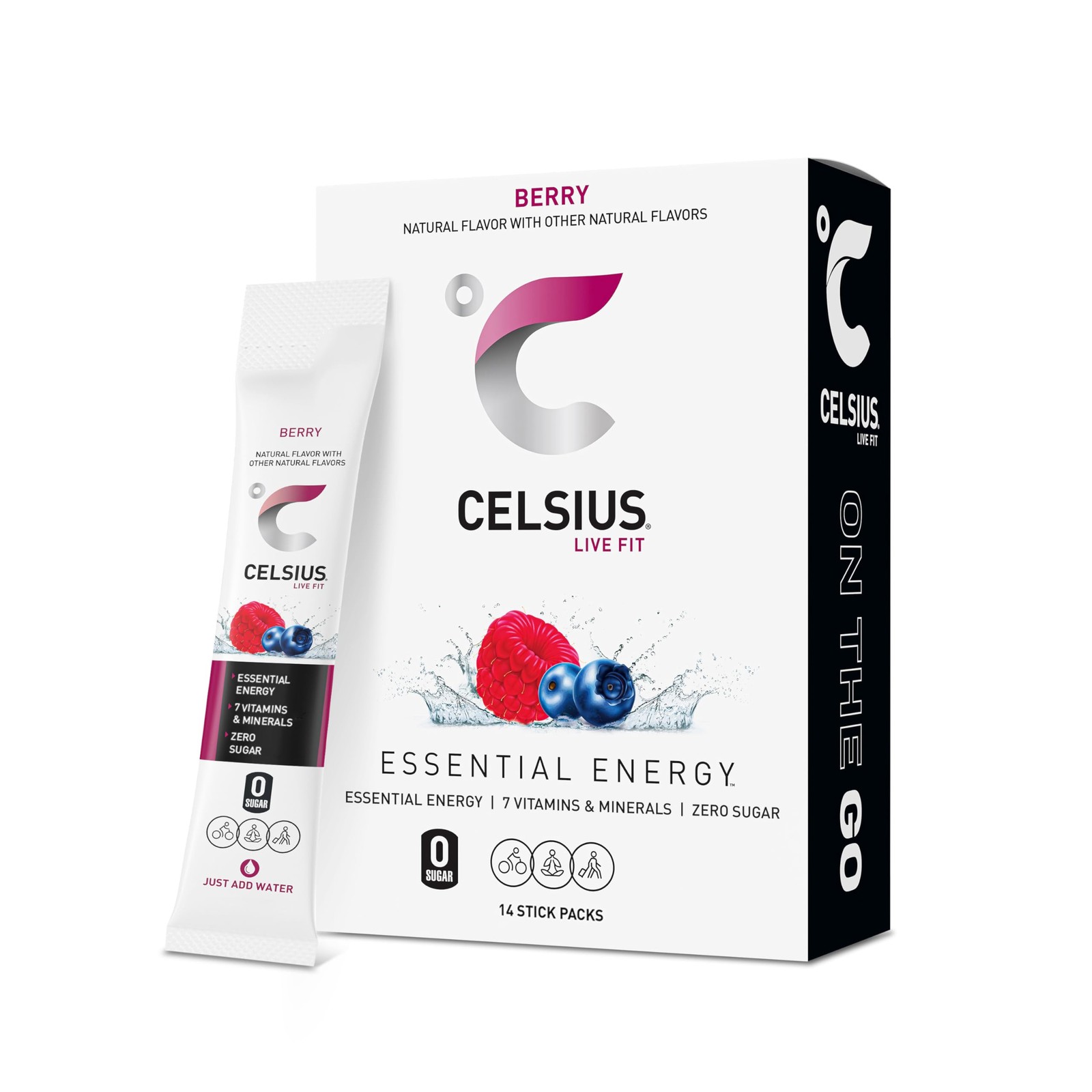 CELSIUS On-The-Go Powder 3.08 Ounce (Pack of 1), Berry Blast - 14 Packets CELSIUS On-The-Go Powder 3.08 Ounce (Pack of 1), Berry Blast - 14 Packets