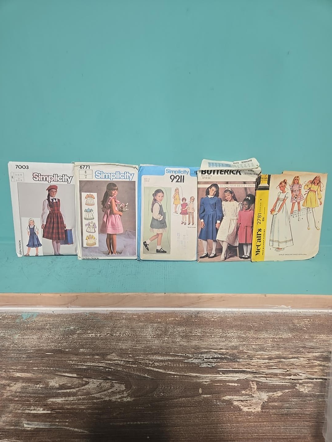 Title: Vintage Girls Dress Sewing Pattern Lot of 5 Simplicity Butterick..pa17.