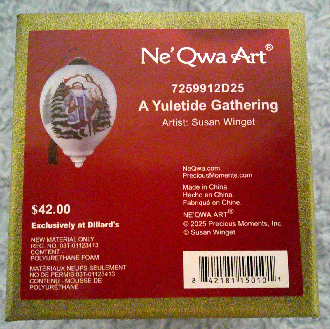 Ne\'Qwa Dated 2025 Susan Winget YULETIDE GATHERING Santa Christmas Ornament NIB Ne\'Qwa Dated 2025 Susan Winget YULETIDE GATHERING Santa Christmas Ornament NIB