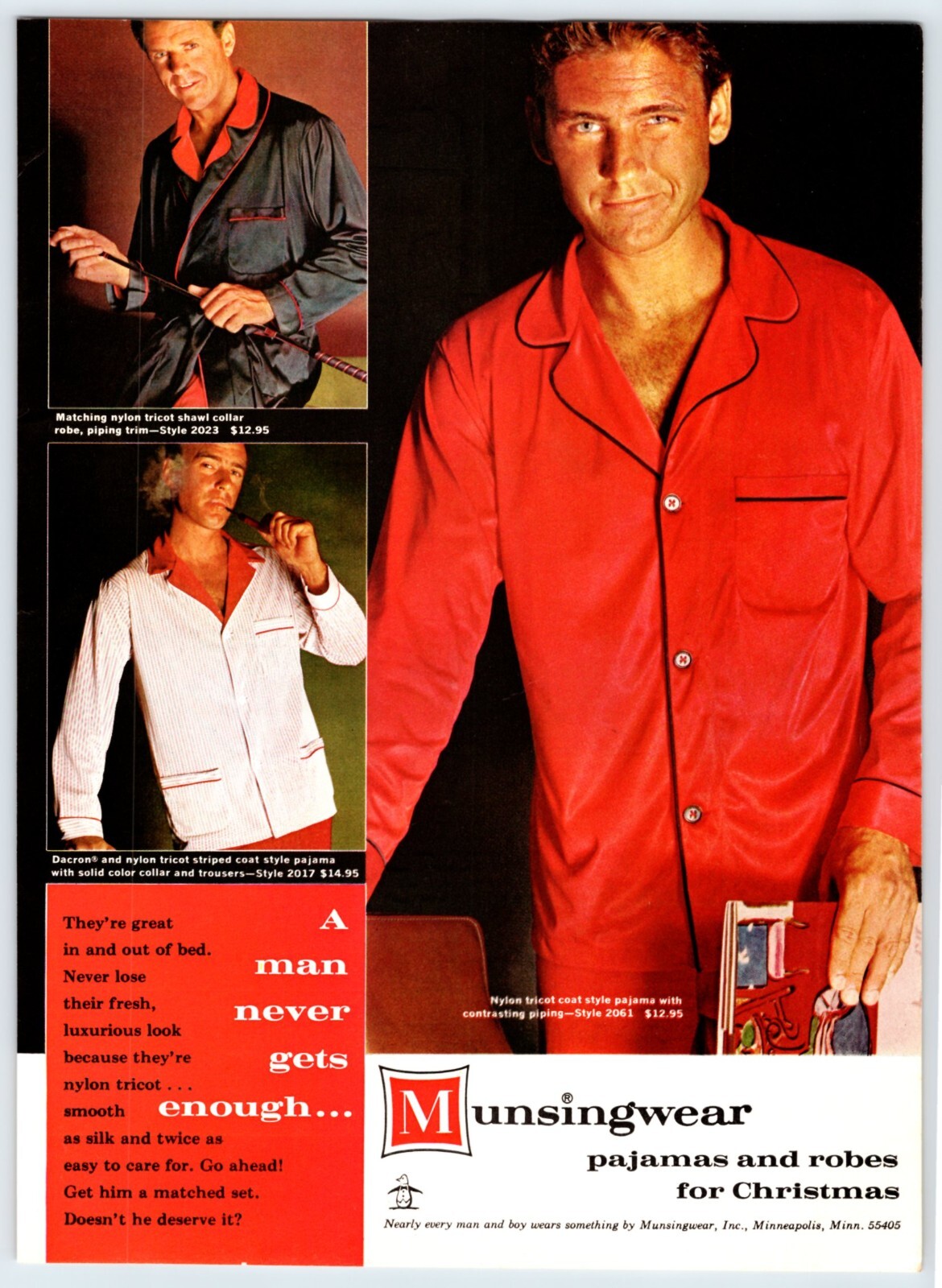 1965 YOUNG MAN MUNSINGWEAR PAJAMAS AND ROBES Vtg 8\