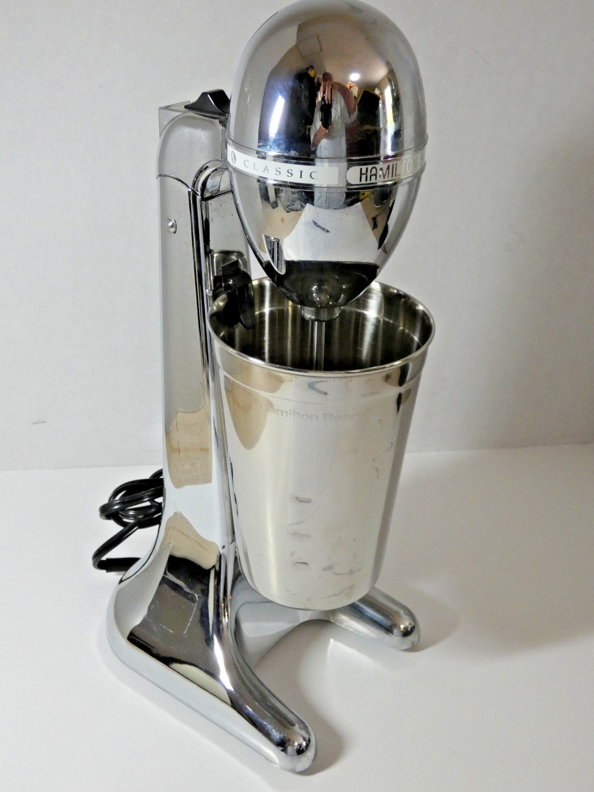 Vintage HAMILTON BEACH 730C Chrome Milkshake Drink Mixer w Cup Tested Perfect