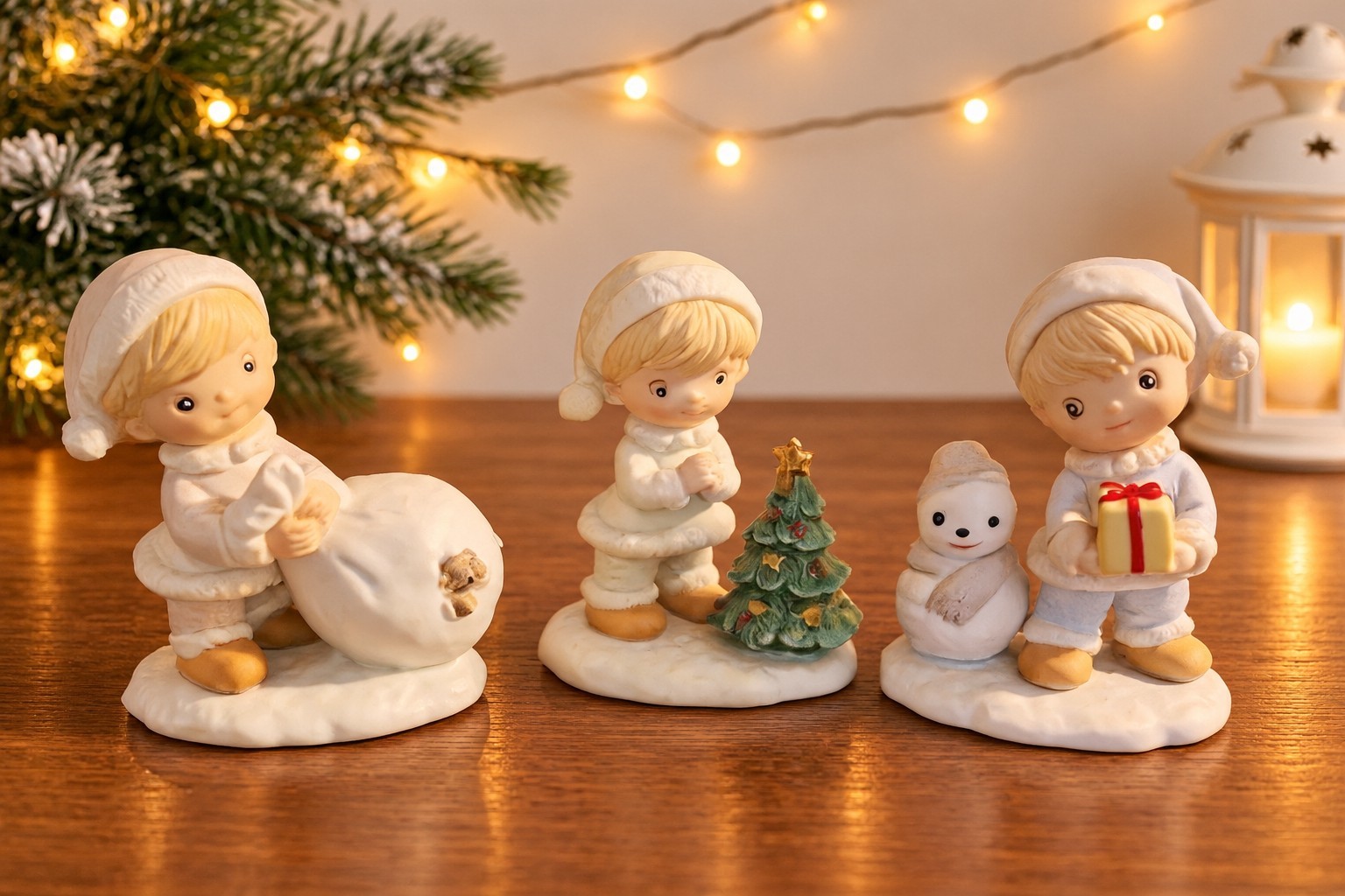 Homco 5613 Vintage Ceramic Christmas Children Figurines 3 Piece Set Homco 5613 Vintage Ceramic Christmas Children Figurines 3 Piece Set