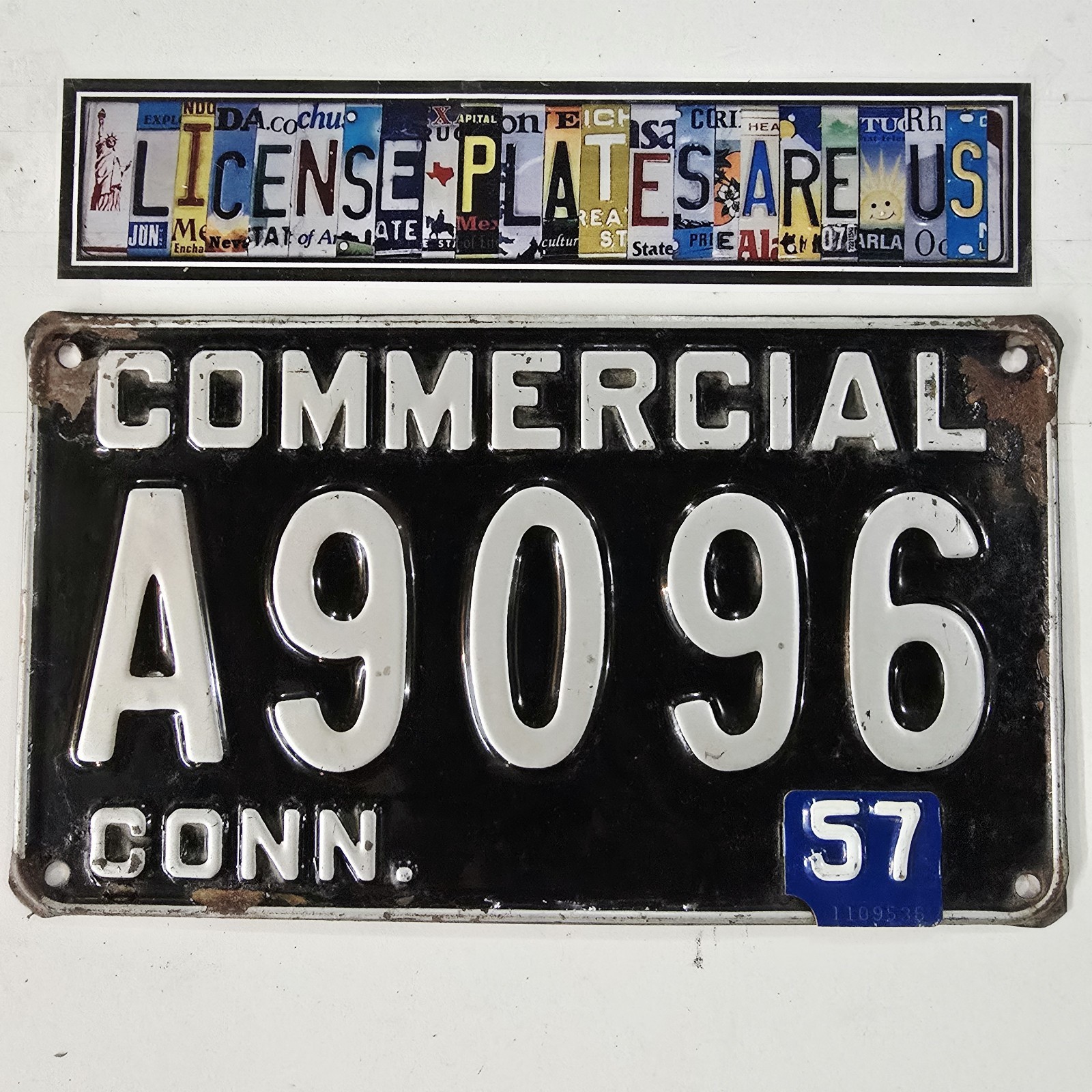 1957 Connecticut Commercial License Plate 🔥 Vintage Antique CT Tag A9096 1957 Connecticut Commercial License Plate 🔥 Vintage Antique CT Tag A9096
