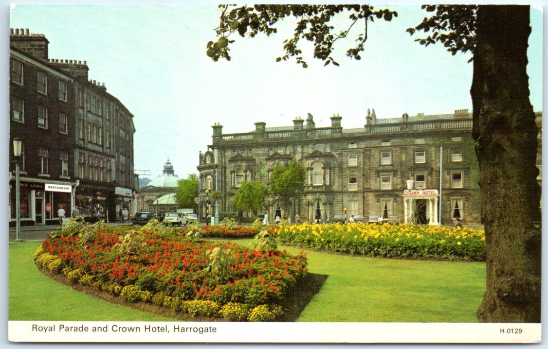 Postcard - Royal Parade and Crown Hotel - Harrogate, England