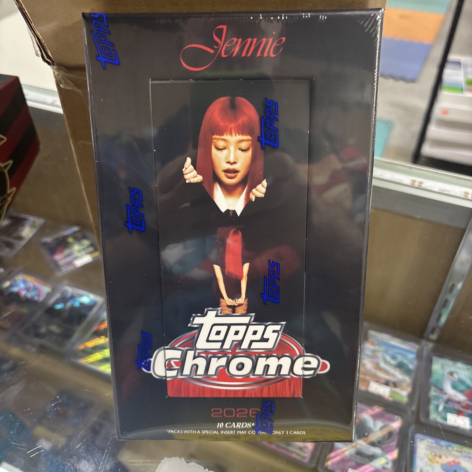 Jennie Topps Chrome 2026 | Sealed Trading Card Box | (10 Cards) (1 Box)