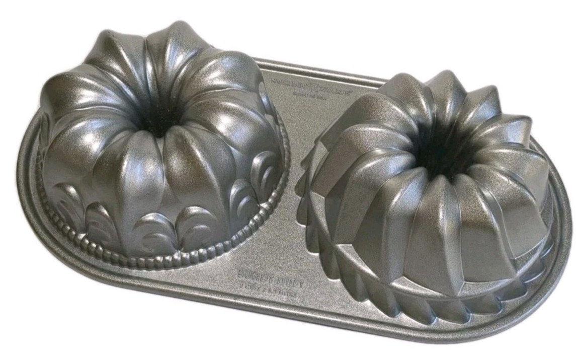 Nordic Ware Bundt Duet Pan 5 Cups 1.2 Liter 2 in 1 Bundt Pan Made in USA 