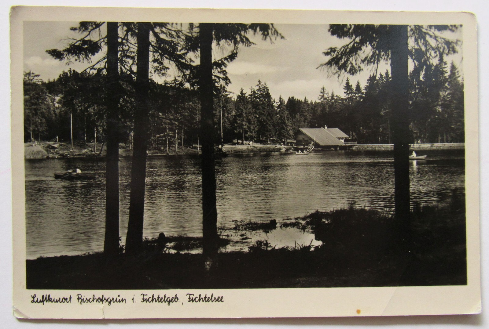 Germany Bischofsgrun i Fichtelgeb Fichtelsee Bavaria Real Photo Postcard RPPC