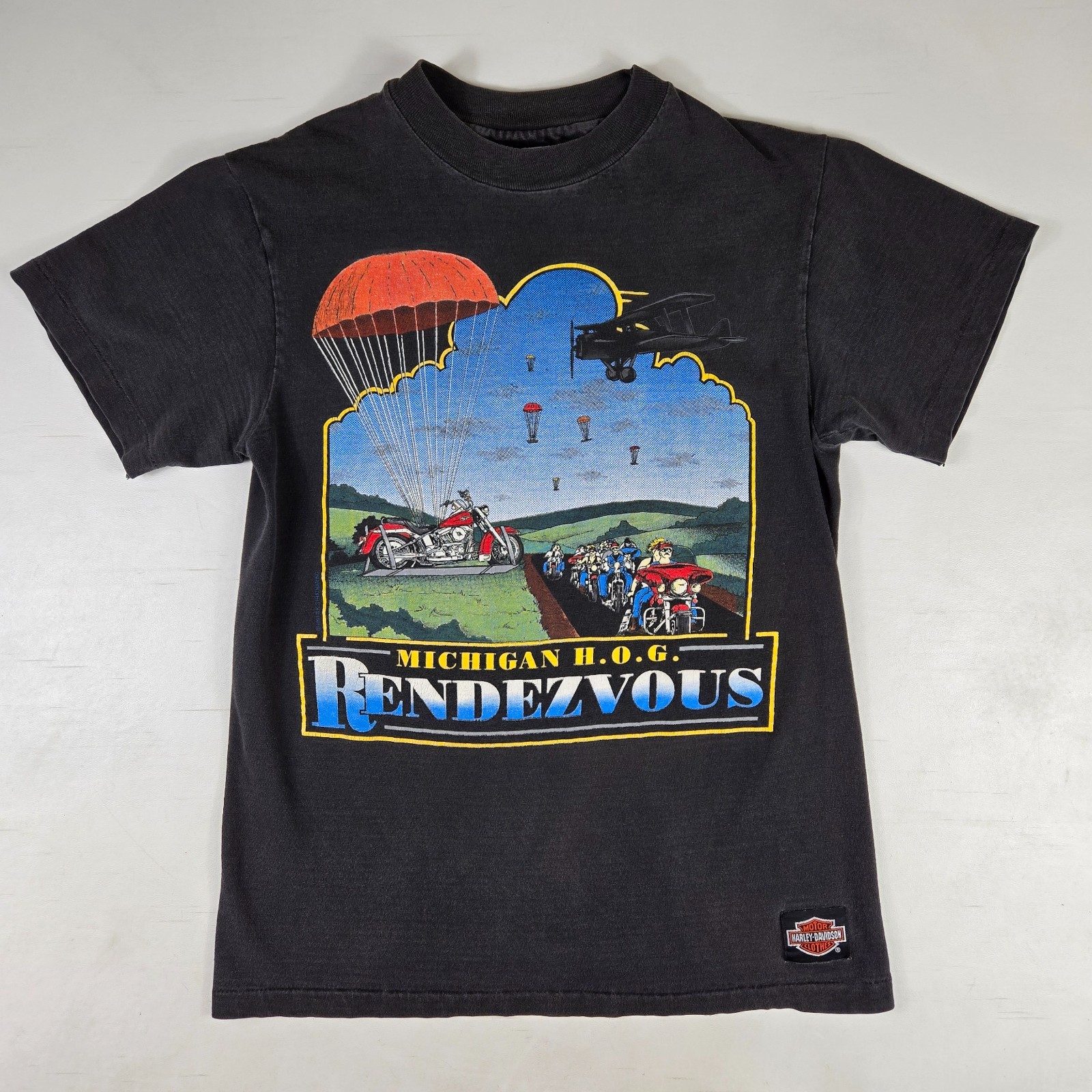 Harley-Davidson H.O.G. Rendezvous T-Shirt Small 8th Annual Michigan July 1991