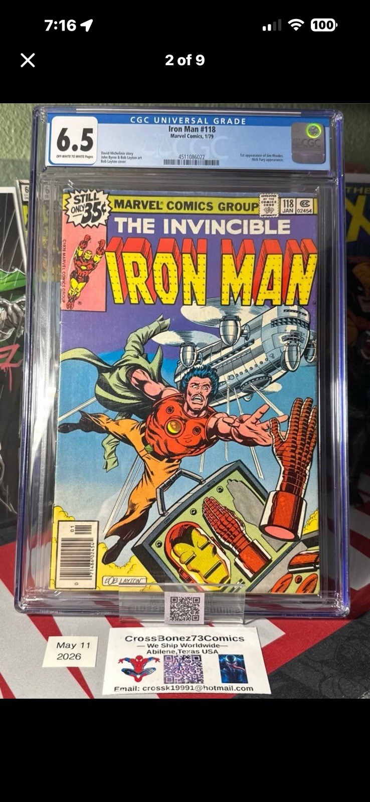 Iron Man #118 - CGC 6.5 Jan. 1979 (1st app of Jim Rhodes) 🔑 MAJOR KEY ISSUE 🔑