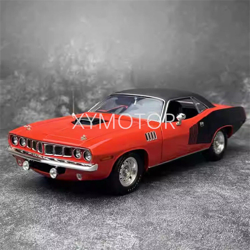 ACME 1:18 Plymouth Barracuda Hemi 1971 Muscle Car Diecast Model Car Red black