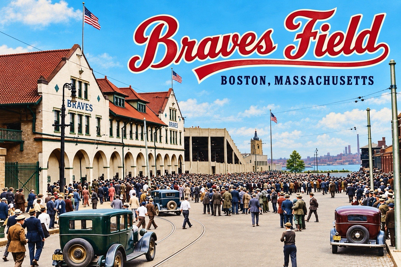 MODERN Postcard - Braves Field Boston, Massachusetts Baseball Stadium E110