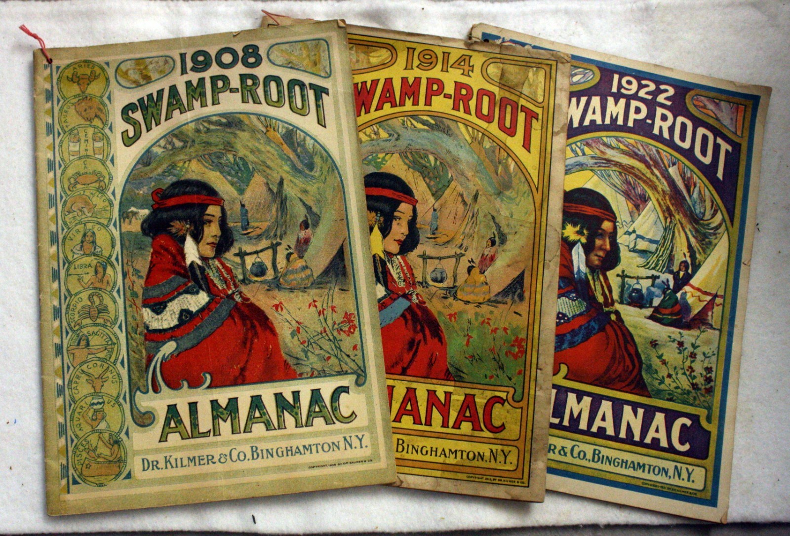 Swamp-Root Almanac Pamphlets Set of three 1908, 1914, 1922  Kilmer Company