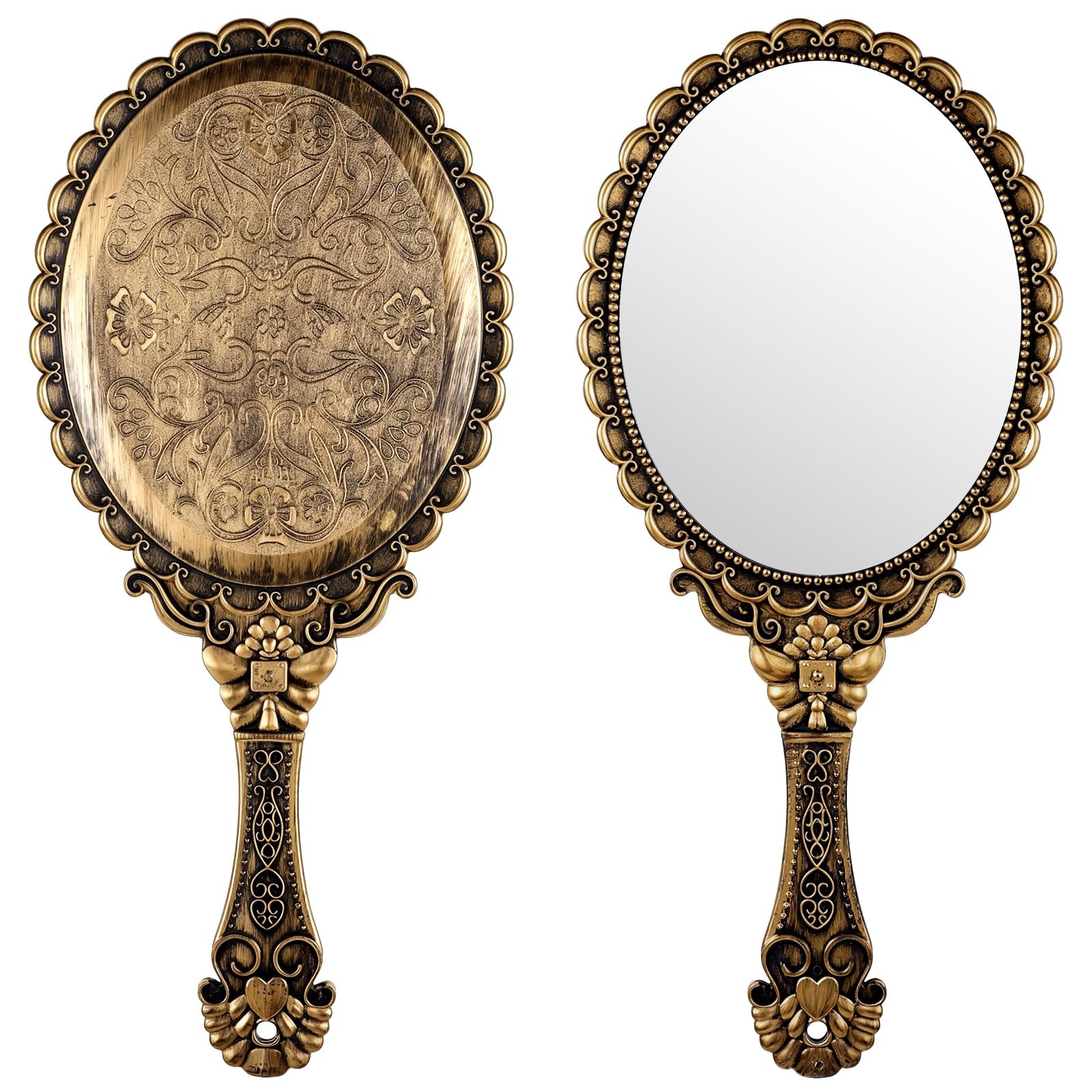 Vintage Hand Mirrors with Handle, Vanity Handheld Makeup Mirror Elegant Handle M Vintage Hand Mirrors with Handle, Vanity Handheld Makeup Mirror Elegant Handle M