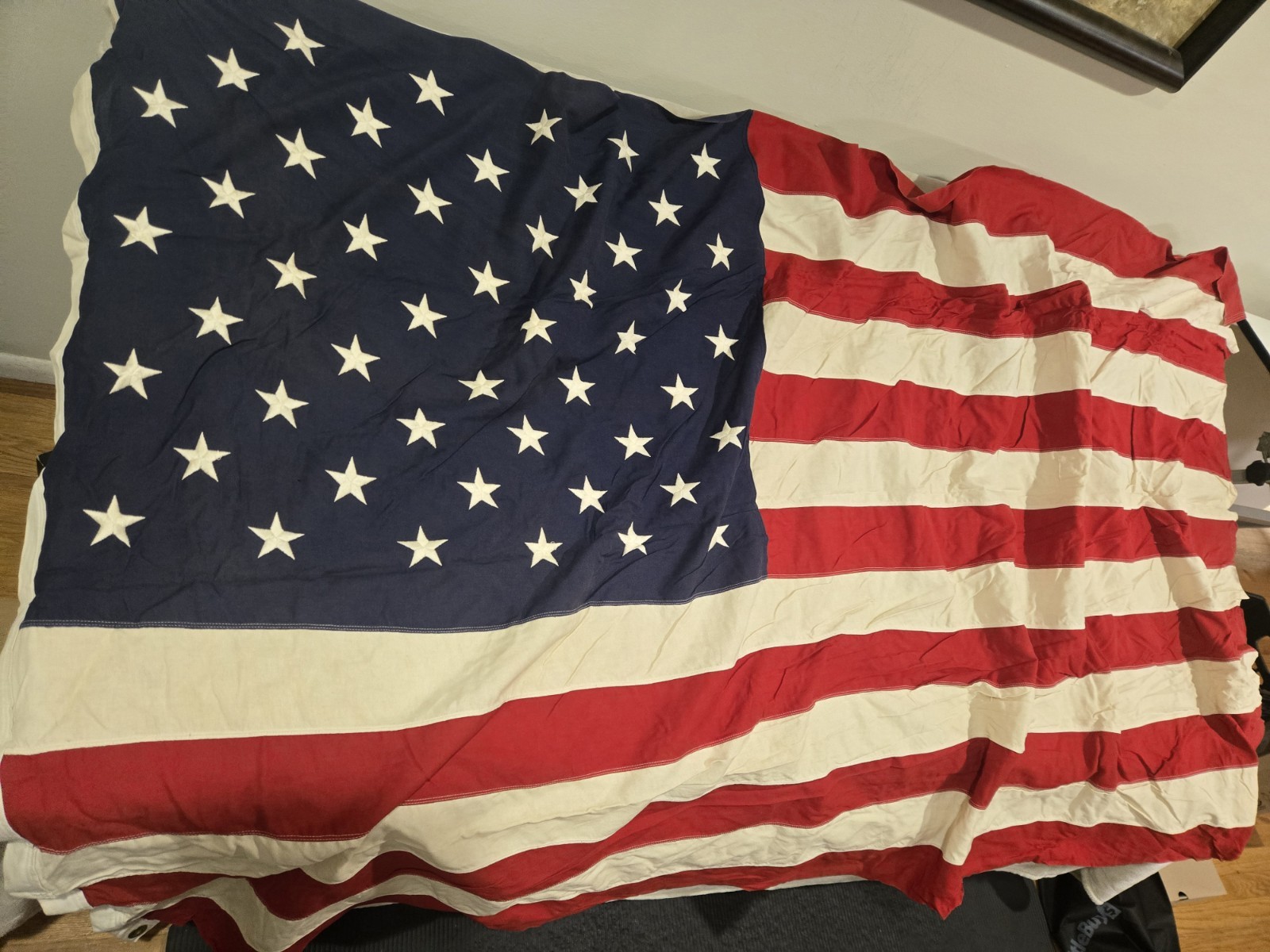 Vintage Annin Defiance 50 Star US American Flag 5x8 Ft Cotton Bunting Stitched