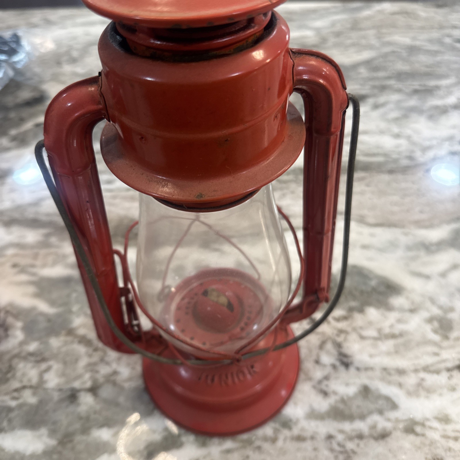 Dietz Junior No. 20 Red Made In Hong Kong With Original Embossed Globe Dietz Junior No. 20 Red Made In Hong Kong With Original Embossed Globe