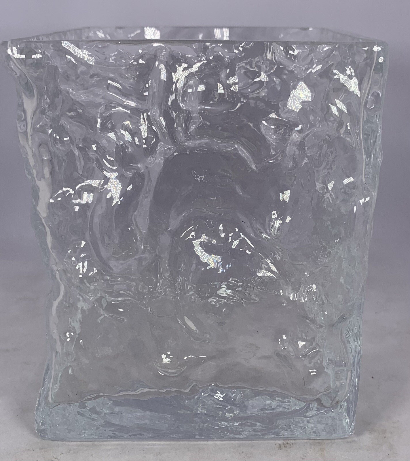 Vintage Lindshammer Ice Glass Textured Vase Gosta Sigvard Glasbruk Sweden Vintage Lindshammer Ice Glass Textured Vase Gosta Sigvard Glasbruk Sweden