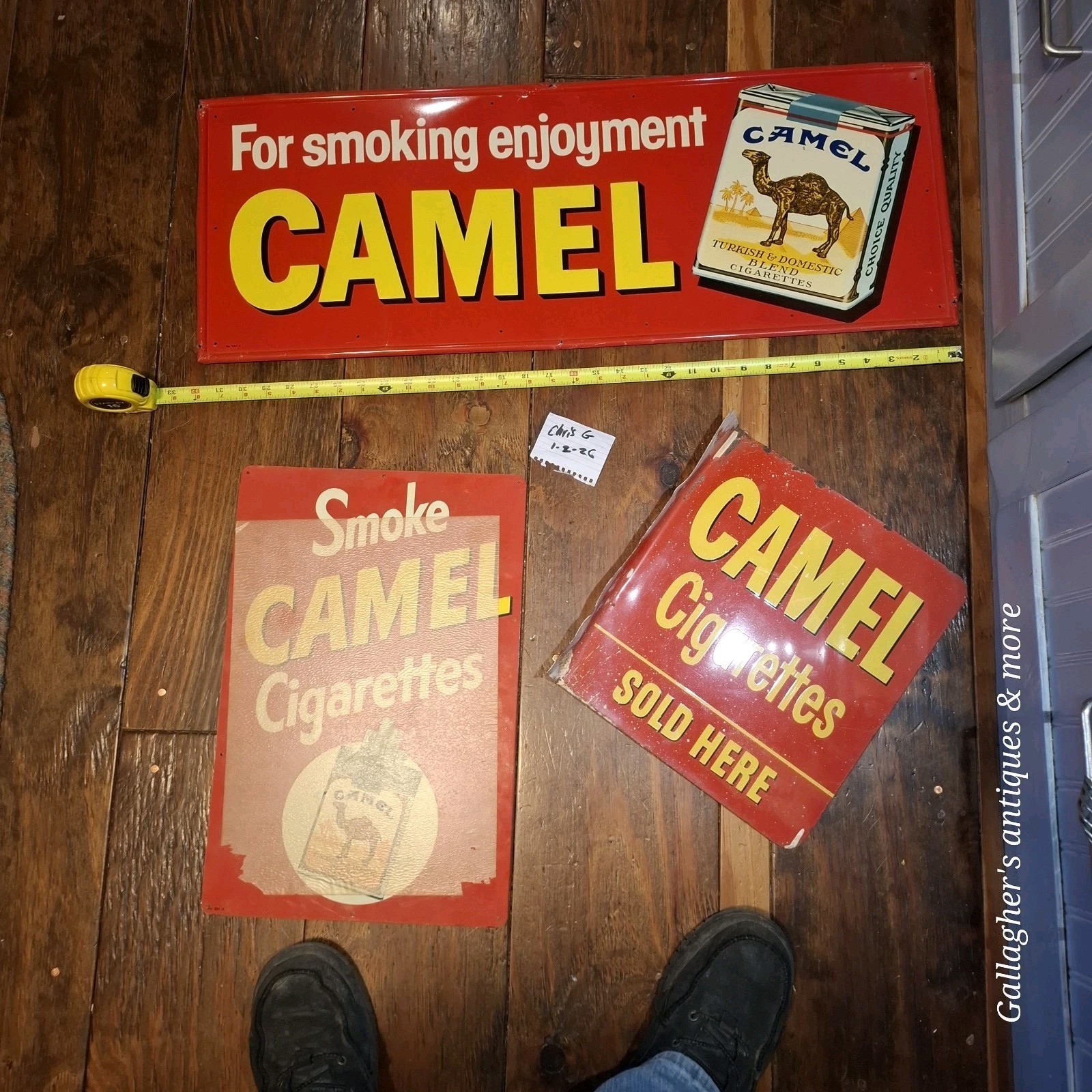 Vintage Original 1950s CAMEL Cigarettes Metal Sign Collection Lot 