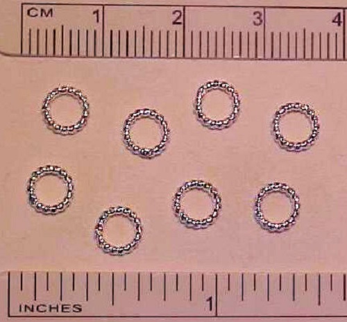 6mm SOLID TWIST FANCY CLOSED JUMPRINGS for 1:9 Scale Model Horse Tack - SILVER
