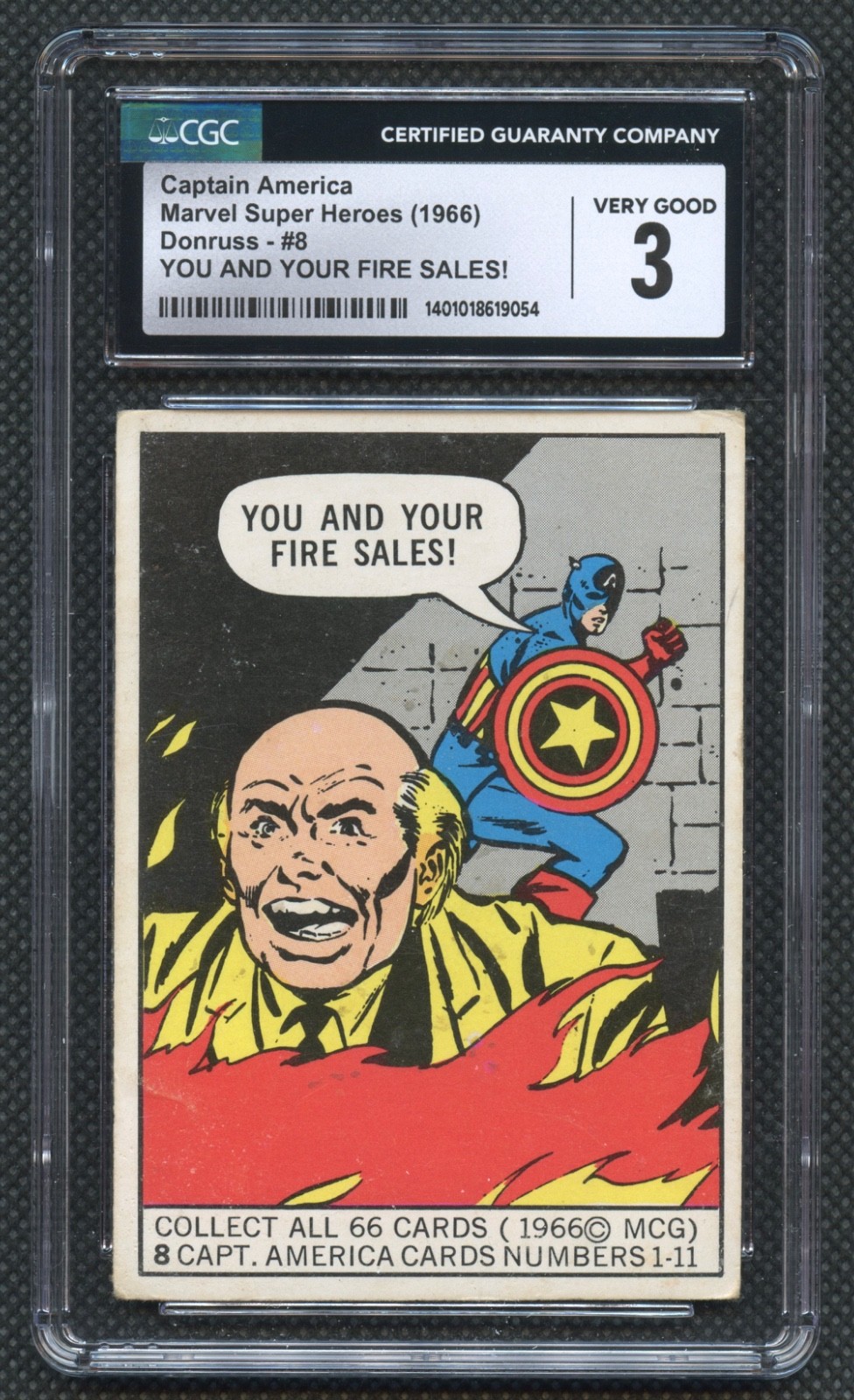 1966 Donruss Marvel Captain America Rookie #8 CGC 3