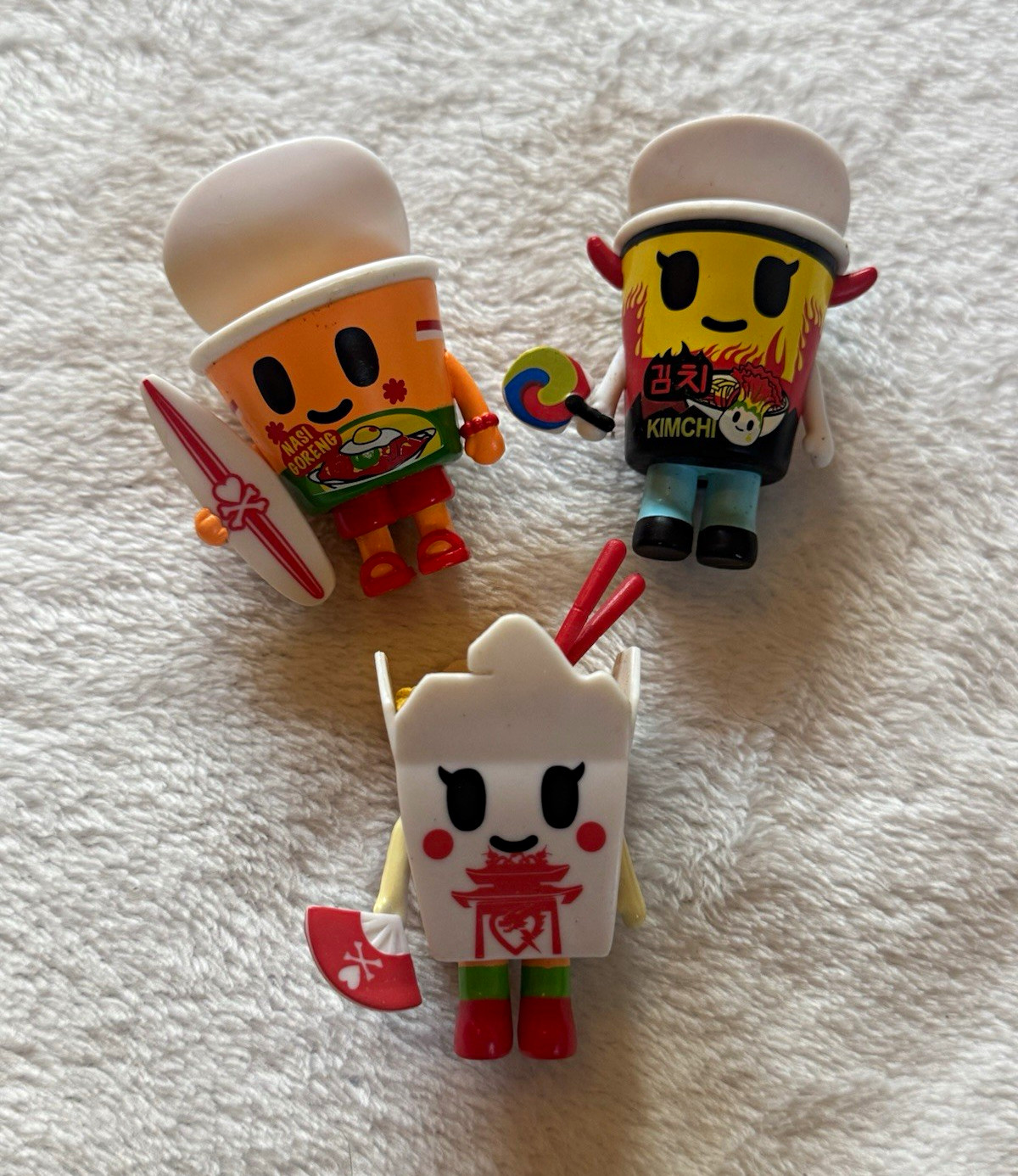 3pc TokiDoki Mini Figurines Set - Nasi Goreng, Kimchi Cup & Takeout Box 3pc TokiDoki Mini Figurines Set - Nasi Goreng, Kimchi Cup & Takeout Box