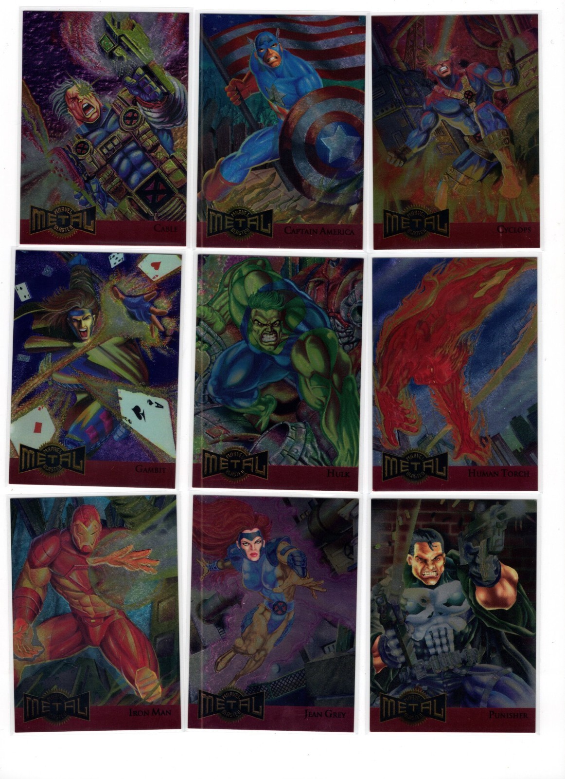 1995 MARVEL METAL RED FOIL METAL BLASTER 18-CARD INSERT SET NM/MINT