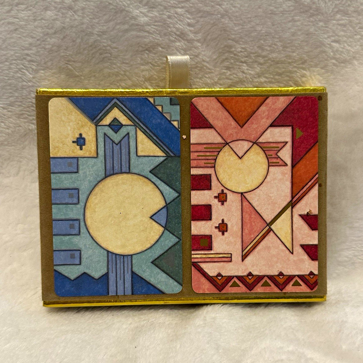 Vintage Congress Playing Cards 2 Deck Set Art Deco Southwest Geometric Abstract
