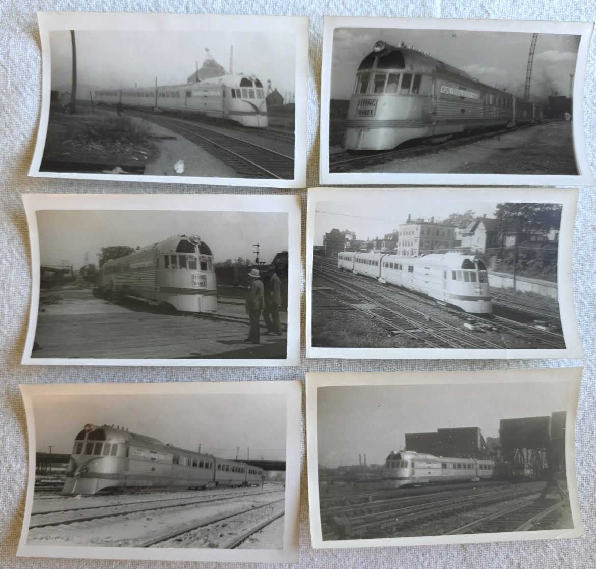 C. 1940s Flying Yankee Boston & Maine, Maine Central Railroad Photo Lot Of 6